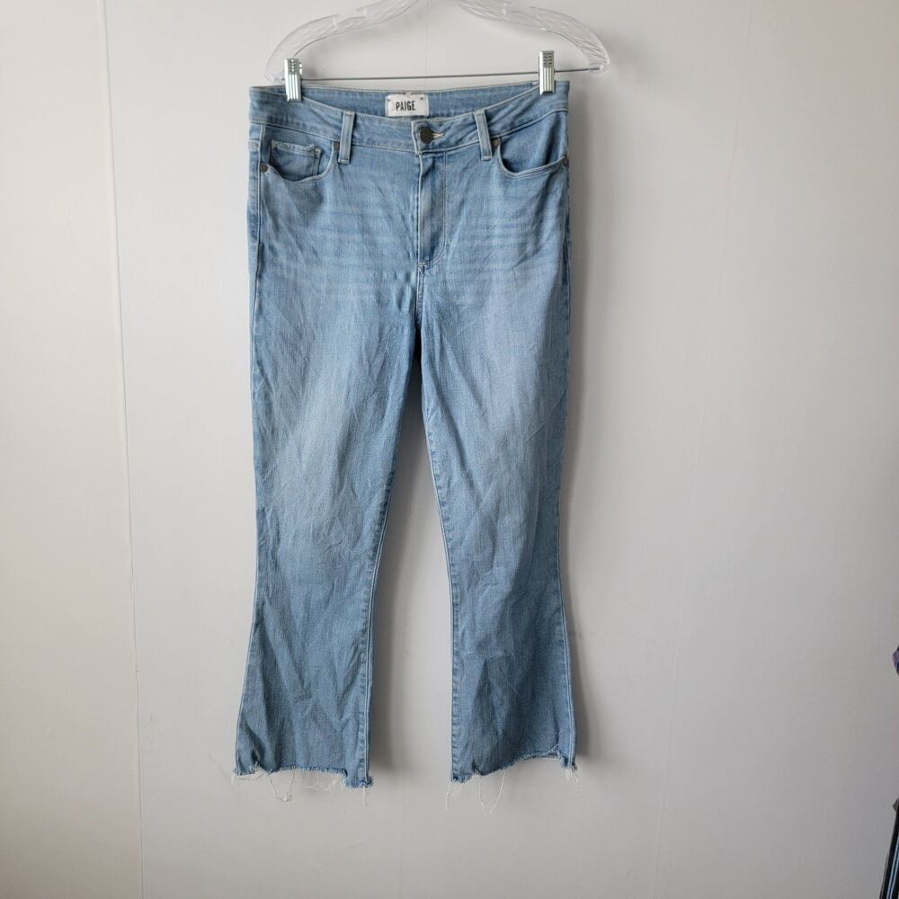 Paige womens Rory Crop Flare Raw Hem Denim Jeans size 29